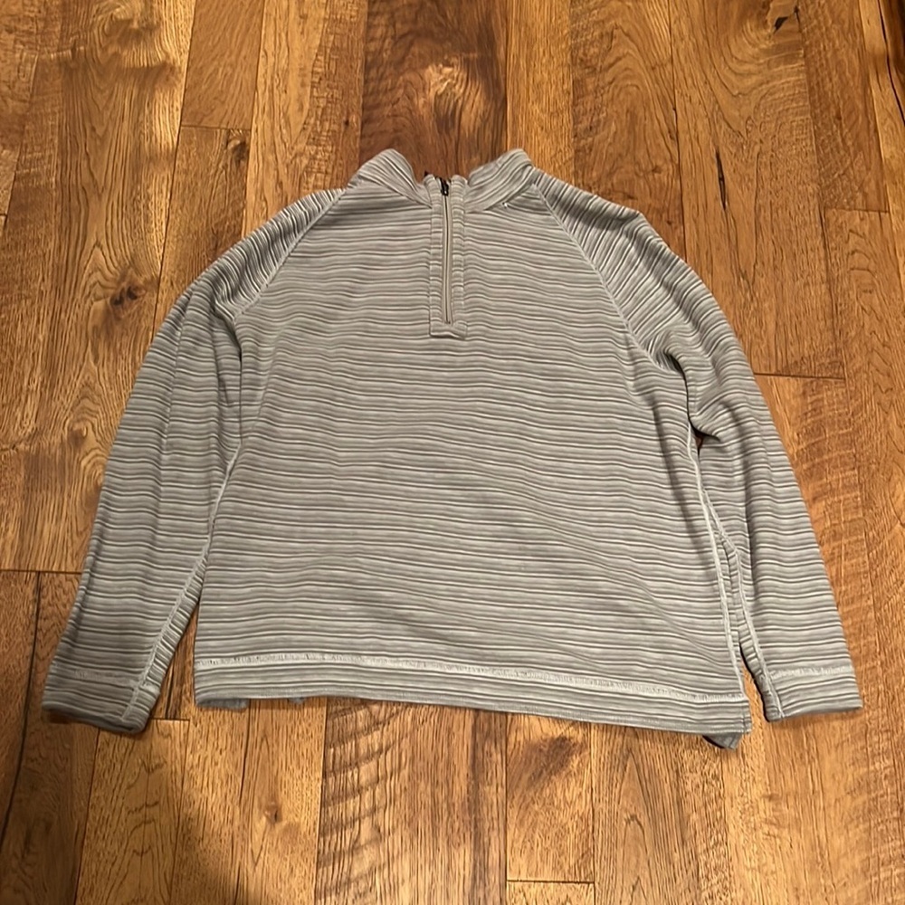 Tommy Bahama Men’s Grey Striped Quarter Zip Size XXL
